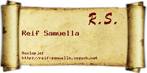 Reif Samuella névjegykártya